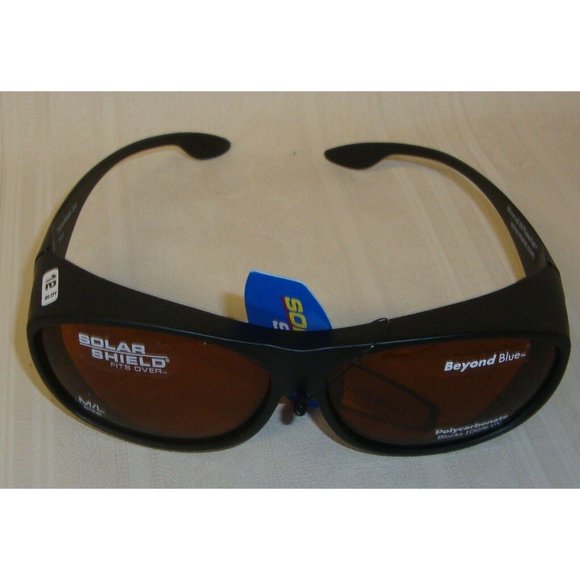 Solar Shield Beyond Blue Fits Over Sunglasses  #25302 Size M/L Lot of 2 Glasses - Picture 4 of 9